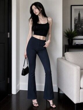 NWT Banana Republic Size 12 Navy Blue Flare Everywhere Ponte Pull On Pants!